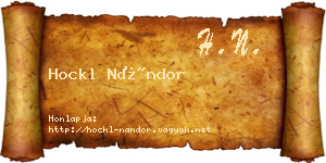 Hockl Nándor névjegykártya